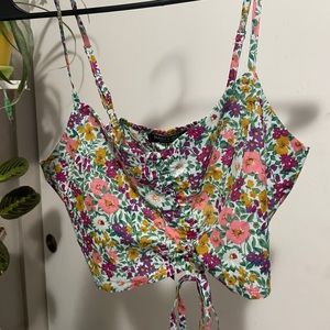 bnwt nasty gal 80s print cinch bra top